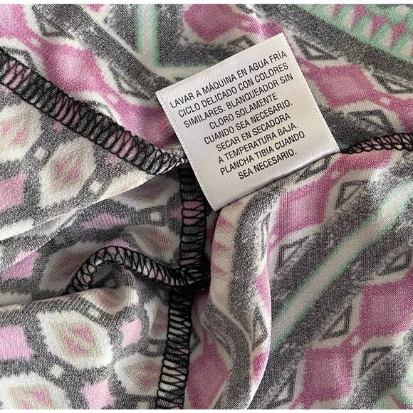 Style & Co Womens Large Sleeveless Dress Pink Blue Geometric Print Polyester - Picture 5 of 10